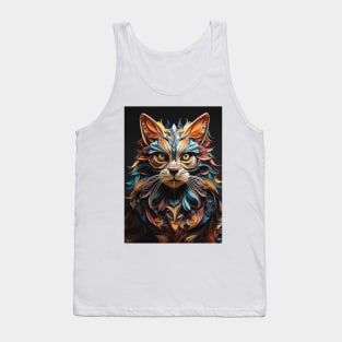 Cat Fold Art Style Tank Top